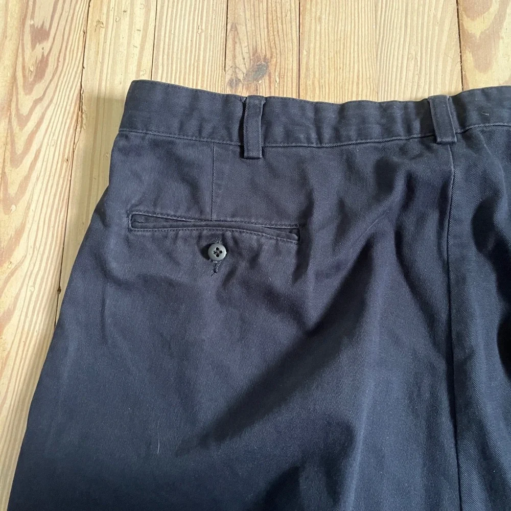 Polo Ralph Lauren Andrew Pant Men 40x34 Navy Blue Double Pleated Cotton Chinos